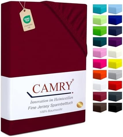 Camry Spannbettlaken 180x200–200x200 cm – Baumwoll‑Jersey Orange