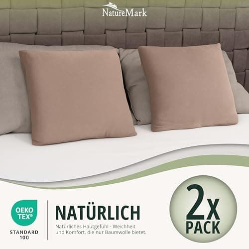 NatureMark Jersey Kissenbezüge – weich & atmungsaktiv, hautfreundlich – 40x40 cm, Anthrazit