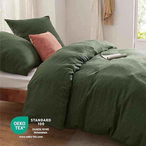 BEDSURE Bettwäsche 135x200 4‑teilig – Weiches Baumwoll‑Feeling Bettwäsche‑Set 135 x 200 cm, inkl. 2 Kissenbezüge 80x80,