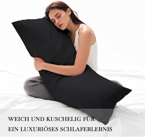 Kissenbezug 40x80 cm 2er Set – 100% Mikrofaser Beige, weich & bügelfrei mit Reißverschluss