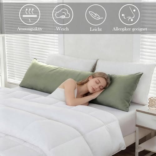 Kissenbezug 40x80 cm 2er Set – 100% Mikrofaser Beige, weich & bügelfrei mit Reißverschluss