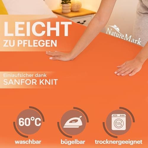 NatureMark Jersey-Spannbettlaken 2er-Pack – 100% Baumwolle, 90 x 200–100 x 200 cm, Creme/Natur
