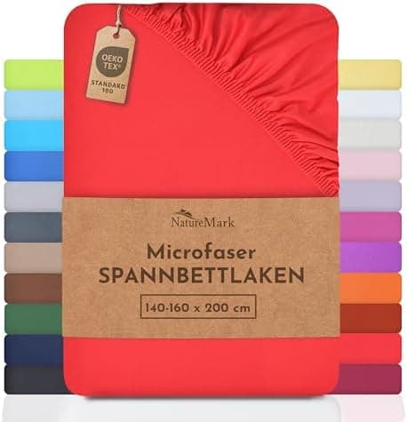 NatureMark Mikrofaser-Spannbettlaken 90x200–100x200 cm, türkis