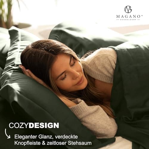 Magano® Bettwäsche 135x200 Taupe – Bambus & Baumwolle Satin 400 TC Premium, Deckenbezug 135x200 cm + Kissenbezug 40x80 c