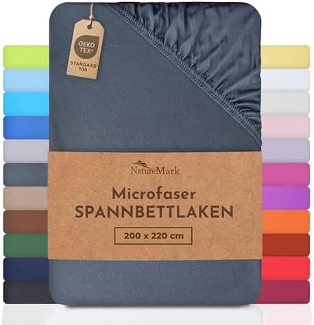 NatureMark Mikrofaser-Spannbettlaken 90x200–100x200 cm, türkis