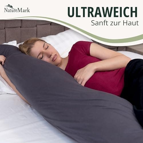 NatureMark Jersey Kissenbezüge – weich & atmungsaktiv, hautfreundlich – 40x40 cm, Anthrazit