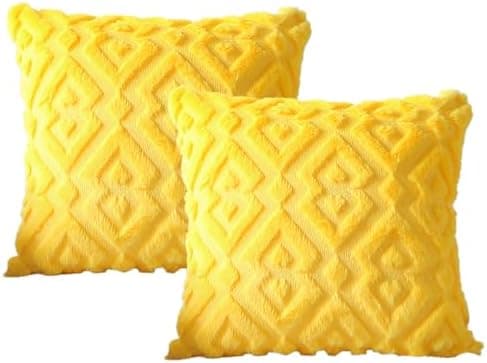 Artscope 2er-Set Kissenbezüge (40x40 cm) – weicher Kurzplüsch Wollsamt, Schneeflocke Creme Beige