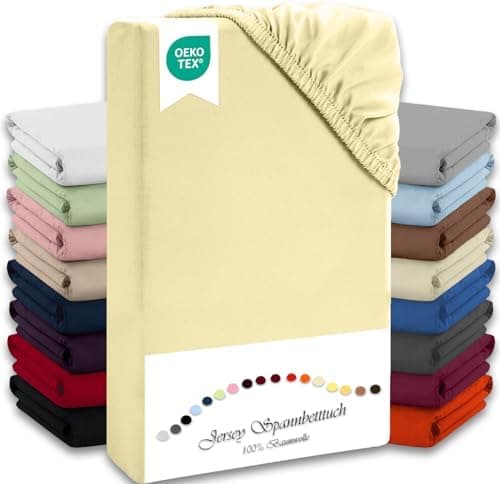 Julido Jersey-Spannbettlaken 140x200 cm – Baumwolle, OEKO-TEX® Standard 100, hautfreundlich & allergikergeeignet, Grün