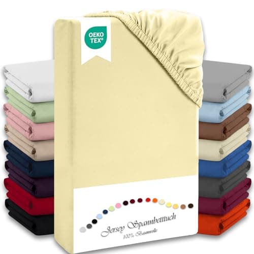 Julido Jersey-Spannbettlaken 140x200 cm – Baumwolle, OEKO-TEX® Standard 100, hautfreundlich & allergikergeeignet, Grün