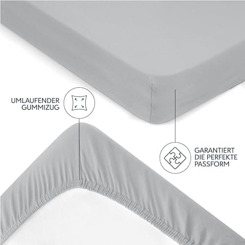 Dreamzie Spannbettlaken 70 x 200 cm – 100% Jersey‑Baumwolle, 150 g/m², OEKO‑TEX® STANDARD 100 – Anthrazit