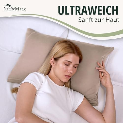 NatureMark Jersey Kissenbezüge – weich & atmungsaktiv, hautfreundlich – 40x40 cm, Anthrazit