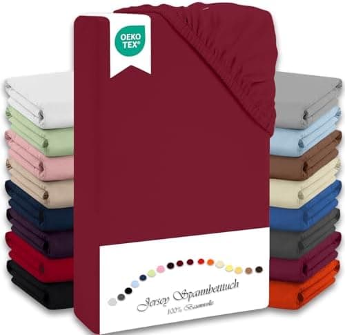 Julido Jersey-Spannbettlaken 140x200 cm – Baumwolle, OEKO-TEX® Standard 100, hautfreundlich & allergikergeeignet, Grün