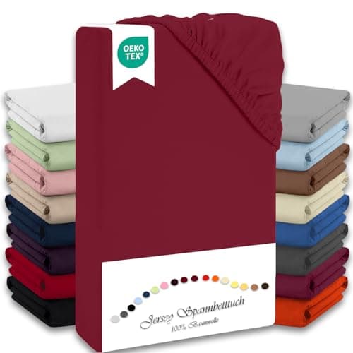Julido Jersey-Spannbettlaken 140x200 cm – Baumwolle, OEKO-TEX® Standard 100, hautfreundlich & allergikergeeignet, Grün