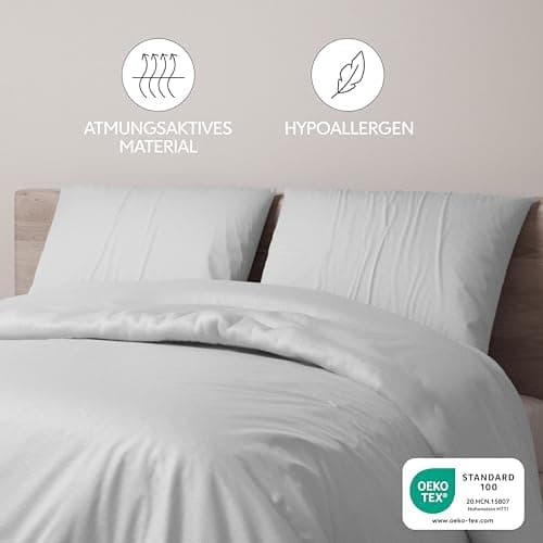 Dreamzie Kissenbezug 40x80 (2er Set) – Mikrofaser weich, OEKO-TEX STANDARD 100, Anthrazit mit Reißverschluss