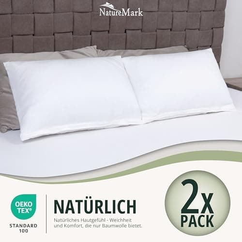 NatureMark Jersey Kissenbezüge – weich & atmungsaktiv, hautfreundlich – 40x40 cm, Anthrazit