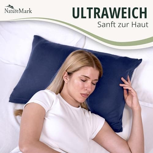 NatureMark Jersey Kissenbezüge – weich & atmungsaktiv, hautfreundlich – 40x40 cm, Anthrazit