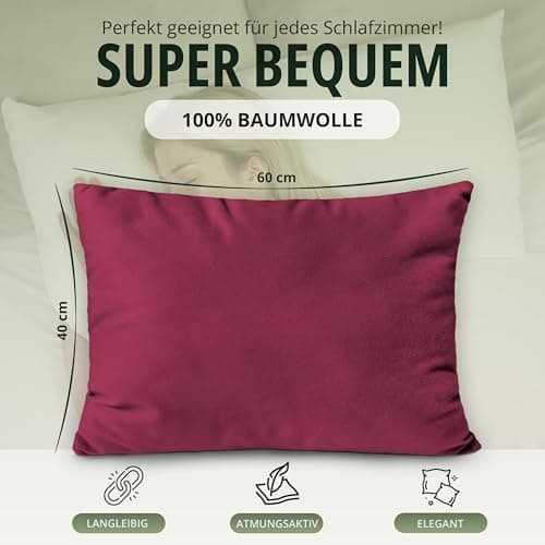 NatureMark Jersey Kissenbezüge – weich & atmungsaktiv, hautfreundlich – 40x40 cm, Anthrazit