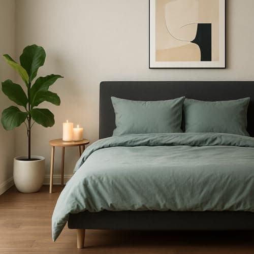 Bettwäsche 155x220 Baumwolle Jeans Blau – 2-teilig mit Reißverschluss, Bettbezug 155x220 + Kissenbezug 80x80