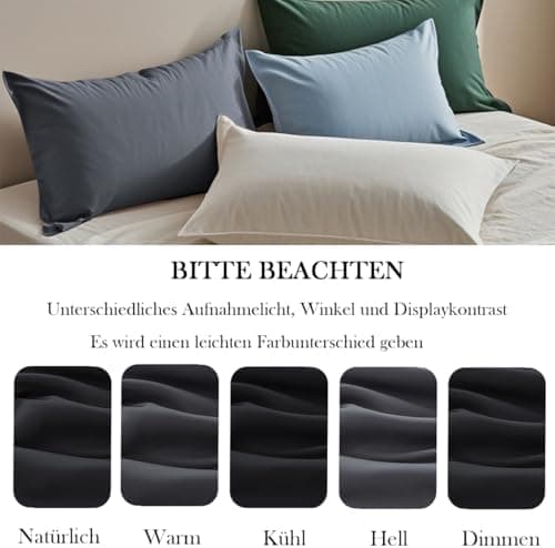 Kissenbezug 40x80 cm 2er Set – 100% Mikrofaser Beige, weich & bügelfrei mit Reißverschluss