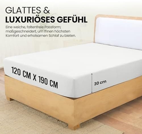 Utopia Bedding Spannbettlaken 180×200 cm – Grau, gebürstete Polyester‑Mikrofaser, OEKO‑TEX zertifiziert