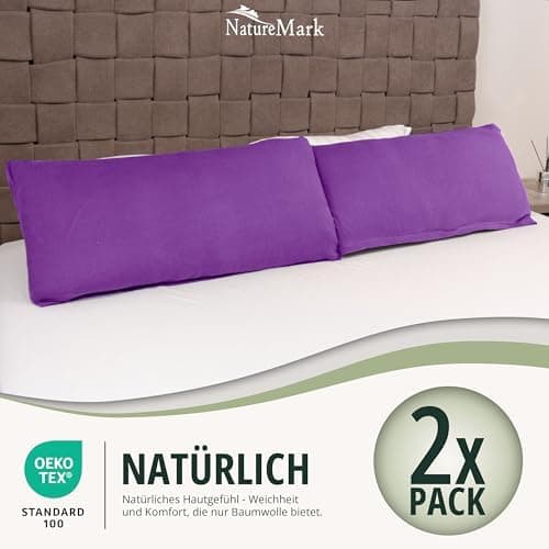 NatureMark Jersey Kissenbezüge – weich & atmungsaktiv, hautfreundlich – 40x40 cm, Anthrazit