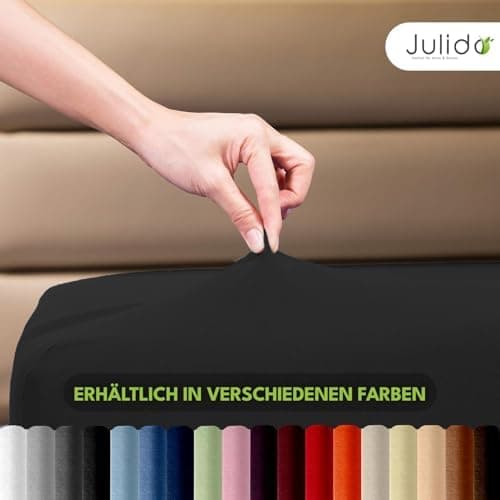 Julido Jersey-Spannbettlaken 140x200 cm – Baumwolle, OEKO-TEX® Standard 100, hautfreundlich & allergikergeeignet, Grün