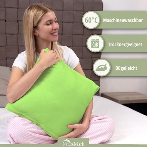 NatureMark Jersey Kissenbezüge – weich & atmungsaktiv, hautfreundlich – 40x40 cm, Anthrazit