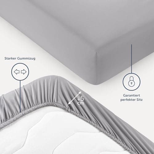 Blumtal® Spannbettlaken 140x200 cm – Microfaser, OEKO-TEX Standard 100, Grau
