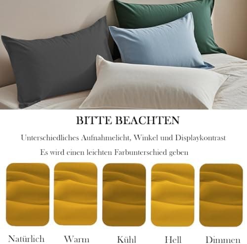 Kissenbezug 40x80 cm 2er Set – 100% Mikrofaser Beige, weich & bügelfrei mit Reißverschluss