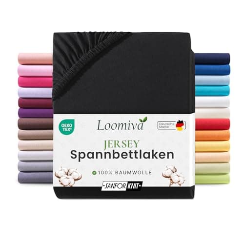 Jersey-Spannbettlaken 100% Baumwolle – 90–100×200 cm, für Matratzen bis 25 cm (Steghöhe bis 23 cm), Beige