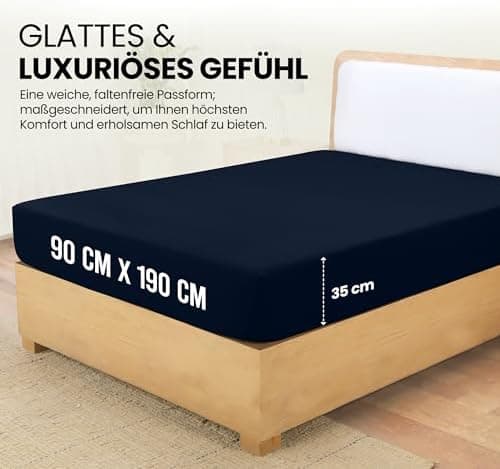 Utopia Bedding Spannbettlaken 180×200 cm – Grau, gebürstete Polyester‑Mikrofaser, OEKO‑TEX zertifiziert