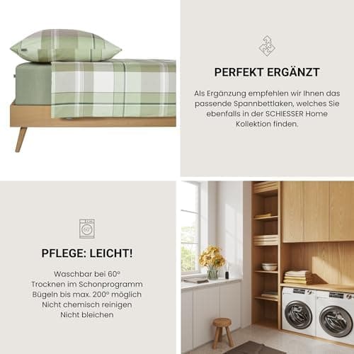 Schiesser Spannbettlaken Jessi – 100% gekämmte Baumwolle aus nachhaltiger Produktion | 180–190×200 cm, Matratzenhöhe bis
