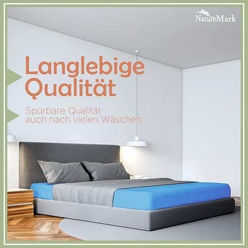 NatureMark Mikrofaser-Spannbettlaken 90x200–100x200 cm, türkis