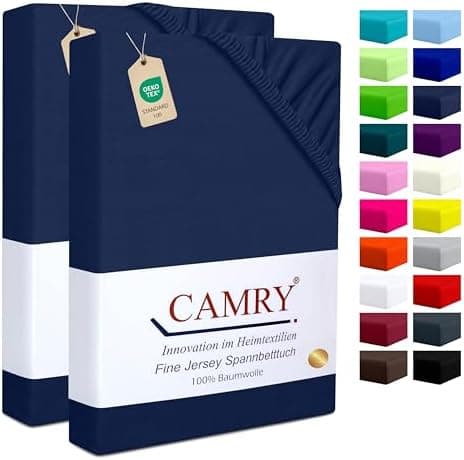 Camry Spannbettlaken 180x200–200x200 cm – Baumwoll‑Jersey Orange