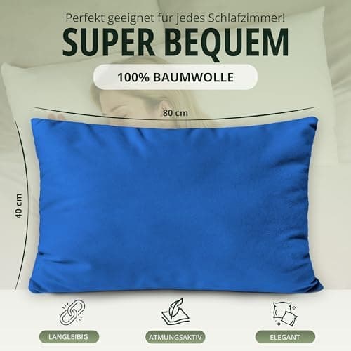 NatureMark Jersey Kissenbezüge – weich & atmungsaktiv, hautfreundlich – 40x40 cm, Anthrazit