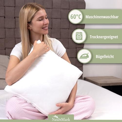 NatureMark Jersey Kissenbezüge – weich & atmungsaktiv, hautfreundlich – 40x40 cm, Anthrazit