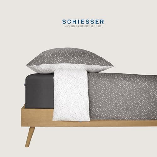 Schiesser Spannbettlaken Jessi – 100% gekämmte Baumwolle aus nachhaltiger Produktion | 180–190×200 cm, Matratzenhöhe bis
