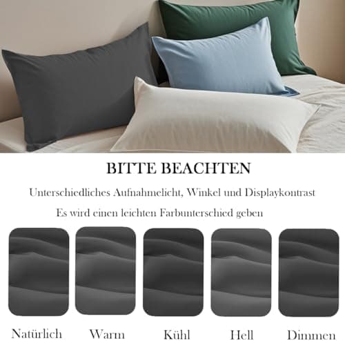 Kissenbezug 40x80 cm 2er Set – 100% Mikrofaser Beige, weich & bügelfrei mit Reißverschluss