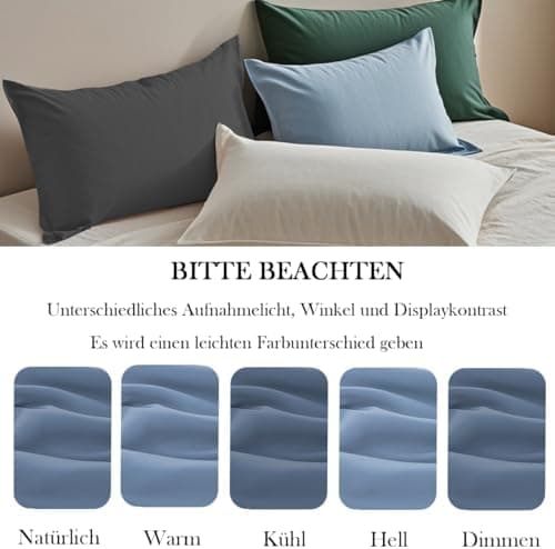 Kissenbezug 40x80 cm 2er Set – 100% Mikrofaser Beige, weich & bügelfrei mit Reißverschluss