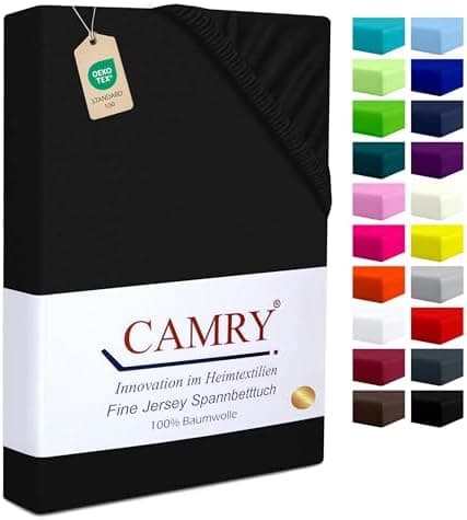 Camry Spannbettlaken 180x200–200x200 cm – Baumwoll‑Jersey Orange