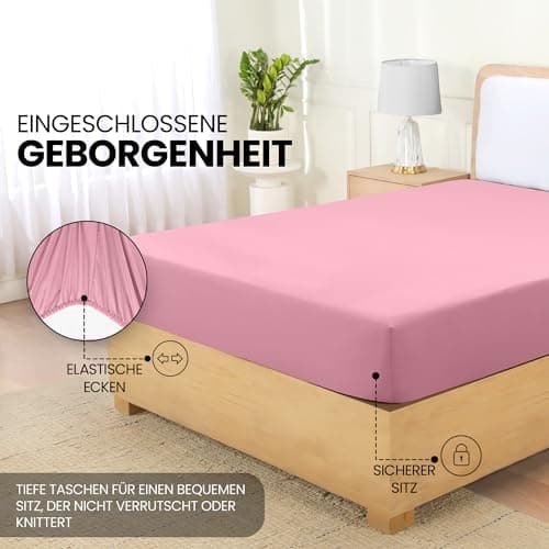 Utopia Bedding Spannbettlaken 180×200 cm – Grau, gebürstete Polyester‑Mikrofaser, OEKO‑TEX zertifiziert