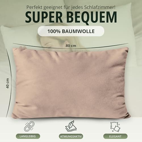 NatureMark Jersey Kissenbezüge – weich & atmungsaktiv, hautfreundlich – 40x40 cm, Anthrazit
