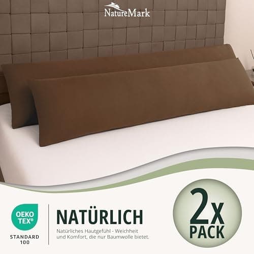 NatureMark Jersey Kissenbezüge – weich & atmungsaktiv, hautfreundlich – 40x40 cm, Anthrazit