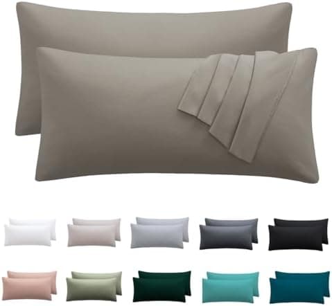 Kissenbezug 40x80 cm 2er Set – 100% Mikrofaser Beige, weich & bügelfrei mit Reißverschluss