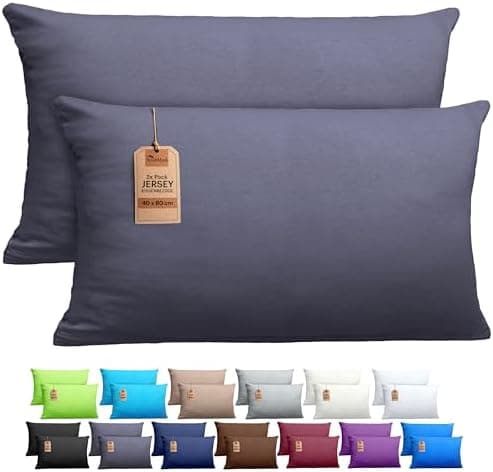 NatureMark Jersey Kissenbezüge – weich & atmungsaktiv, hautfreundlich – 40x40 cm, Anthrazit