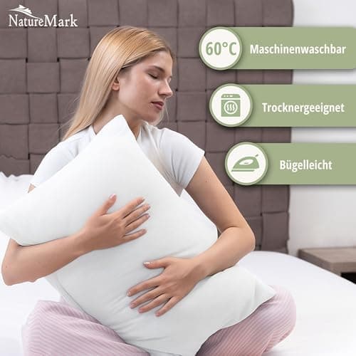 NatureMark Jersey Kissenbezüge – weich & atmungsaktiv, hautfreundlich – 40x40 cm, Anthrazit