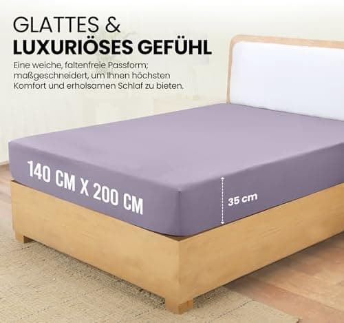 Utopia Bedding Spannbettlaken 180×200 cm – Grau, gebürstete Polyester‑Mikrofaser, OEKO‑TEX zertifiziert