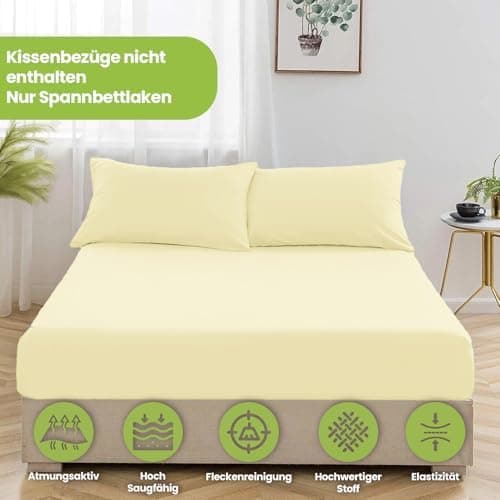 Julido Jersey-Spannbettlaken 140x200 cm – Baumwolle, OEKO-TEX® Standard 100, hautfreundlich & allergikergeeignet, Grün