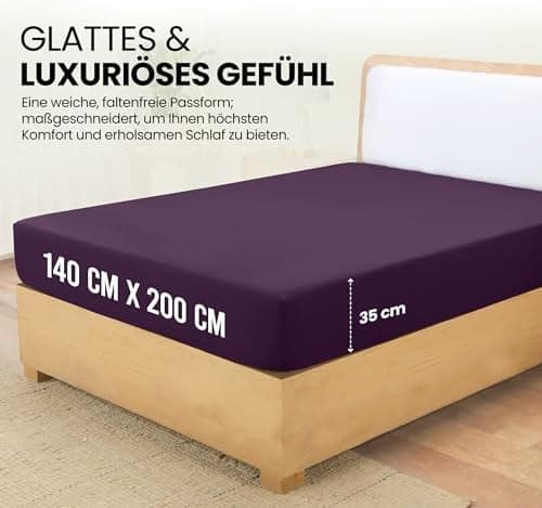 Utopia Bedding Spannbettlaken 180×200 cm – Grau, gebürstete Polyester‑Mikrofaser, OEKO‑TEX zertifiziert