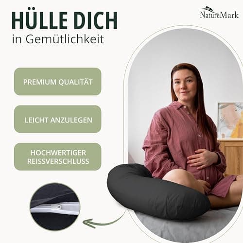 NatureMark Jersey Kissenbezüge – weich & atmungsaktiv, hautfreundlich – 40x40 cm, Anthrazit